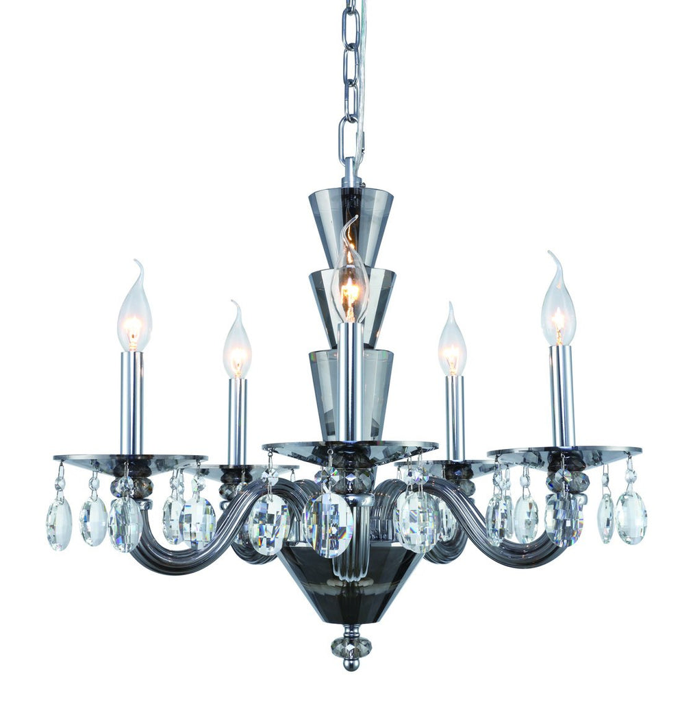 ZC121-7870D23SS/RC - Regency Lighting: Augusta 5 light Silver Shade Chandelier Clear Royal Cut Crystal