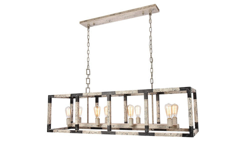 ZC121-1536D53IW - Urban Classic: Worthington 8 light Ivory Wash & Steel Grey Chandelier