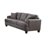 Set of 3 - Samuel Tufted Sofa + Loveseat + Chair Charcoal - D300-10047