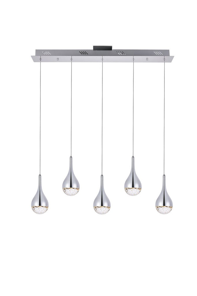 ZC121-3805D33C - Regency Lighting: Amherst Collection LED 5-light chandelier 34in x 4in x 9in chrome finish
