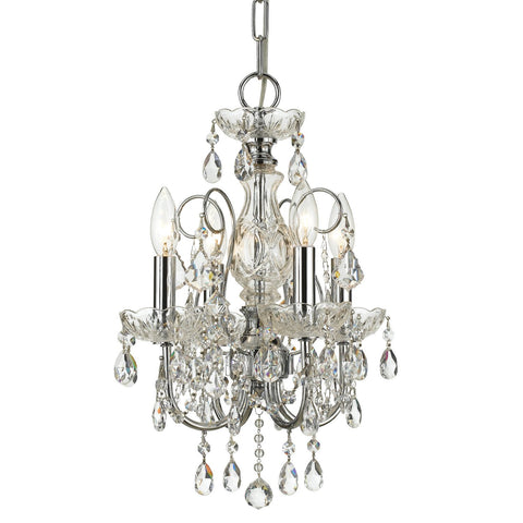 4 Light Polished Chrome Crystal Mini Chandelier Draped In Clear Spectra Crystal - C193-3224-CH-CL-SAQ