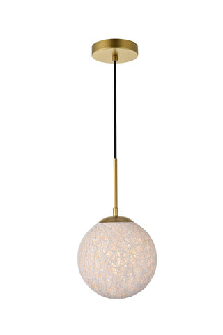 ZC121-LD2232BR - Living District: Malibu 1 Light Brass Pendant With Frosted Frosted White Glass