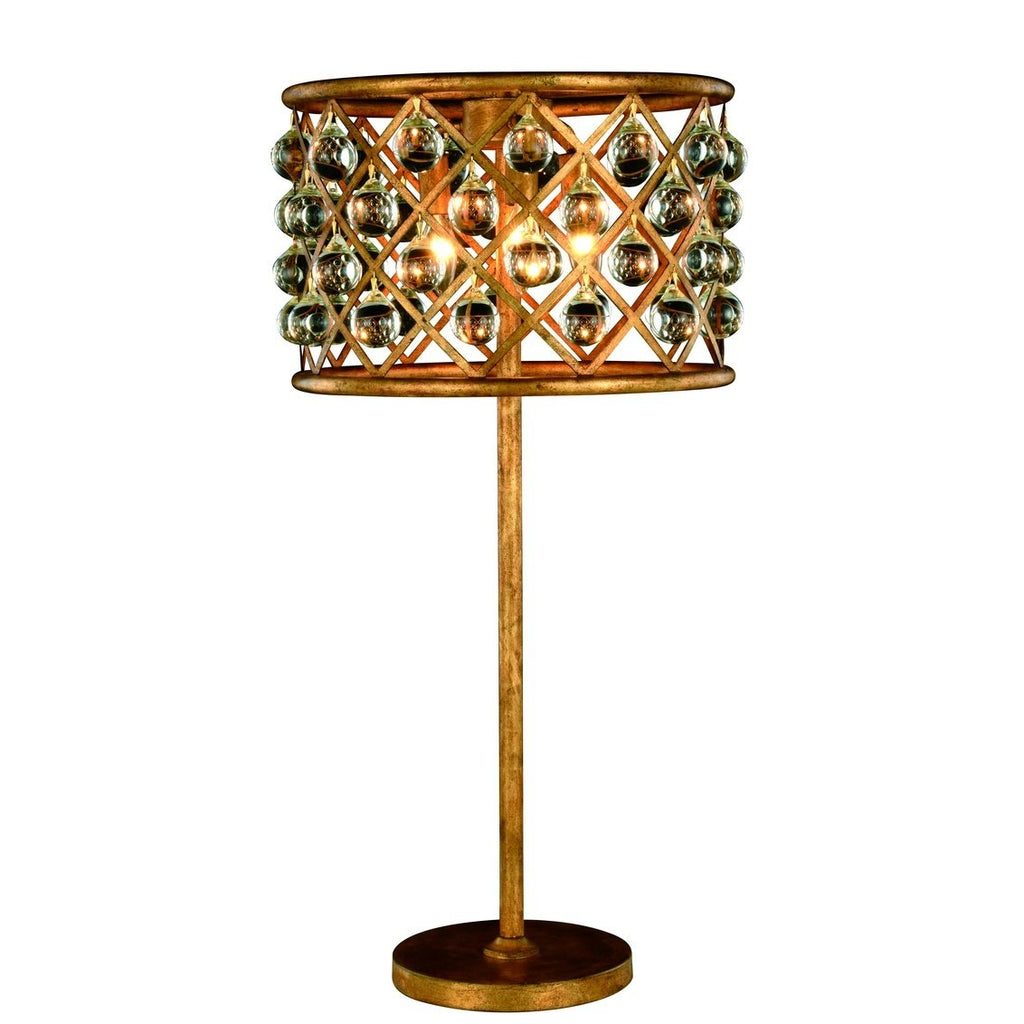 ZC121-1204TL15GI/RC - Urban Classic: Madison 3 light Golden Iron Table Lamp Clear Royal Cut Crystal