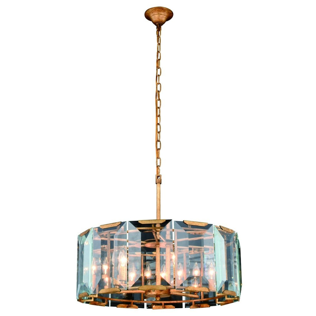 ZC121-1211D26GI - Urban Classic: Monaco 6 light Golden Iron Chandelier Clear Glass Crystal