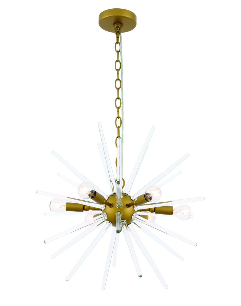 ZC121-LD7507BR - Living District: Horizon 6 light Brass Pendant