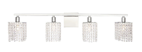 ZC121-LD7013C - Living District: Phineas 4 light Chrome and Clear Crystals wall sconce