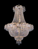 Set of 2-1 French Empire Crystal Gold Chandelier Lighting - Great for The Dining Room, Foyer, Entry Way, Living Room - H50" X W24" and 1 French Empire Crystal Chandelier Lighting H 30" W 24" - 1EA C7/928/9 + 1EA 928/9