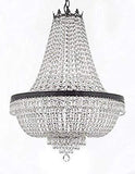 Set of 2-1 French Empire Crystal Chandeliers Lighting H36" X W30" w/Dark Antique Finish! and 1 French Empire Crystal Chandeliers Lighting H30" X W24" w/Dark Antique Finish! - 1EA CB/870/14 + 1EA CB/870/9