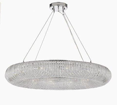 Crystal Halo Chandelier Modern / Contemporary Lighting Floating Orb 41" Wide - Good For Dining Room Foyer Entryway Family Room - Gb104-3132/12