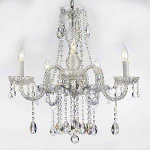 Authentic All Crystal Chandeliers Lighting Chandeliers H27" X W24" Swag Plug In-Chandelier W/ 14' Feet Of Hanging Chain And Wire - A46-B15/B14/384/5