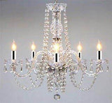 Set of 4- Empress Crystal (tm) Chandelier Chandeliers Lighting w/Chrome Sleeves! H25 x W24 - 4EA-GO-A46-B43/384/5