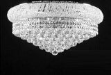 Set of 3-1 Flush Empire Crystal Chandelier Chandeliers Lighting 12X24 and 2 Empire Empress Crystal (Tm) Wall Sconce Lighting W 12" H 6" - CS/FLUSH/542/15 + C121-1800W12C