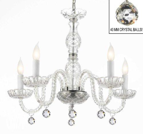 Authentic All Crystal Chandeliers Lighting Chandeliers With Crystal Balls H27" X W24" - G46-B6/B11/384/5