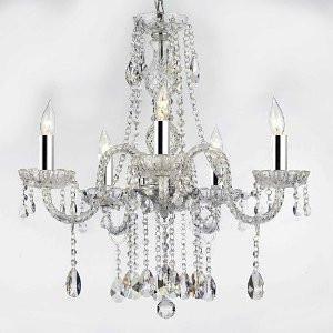 Swarovski Crystal Trimmed Chandelier! Authentic All Crystal Chandeliers Lighting Chandeliers H27" X W24" Swag Plug In-Chandelier W/14' Feet Of Hanging Chain And Wire w/Chrome Sleeves! - A46-B43/B15/B14/384/5 SW