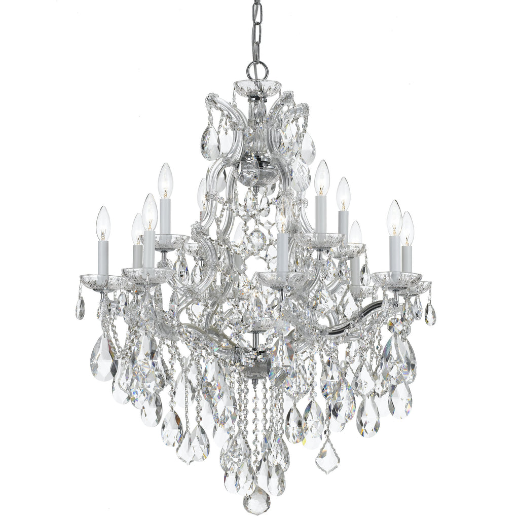 13 Light Polished Chrome Crystal Chandelier Draped In Clear Hand Cut Crystal - C193-4413-CH-CL-MWP
