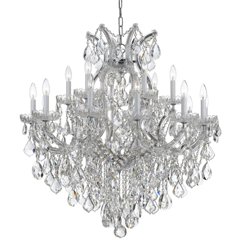 19 Light Polished Chrome Crystal Chandelier Draped In Clear Hand Cut Crystal - C193-4418-CH-CL-MWP