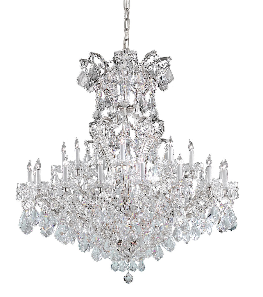 25 Light Polished Chrome Crystal Chandelier Draped In Clear Swarovski Strass Crystal - C193-4424-CH-CL-S