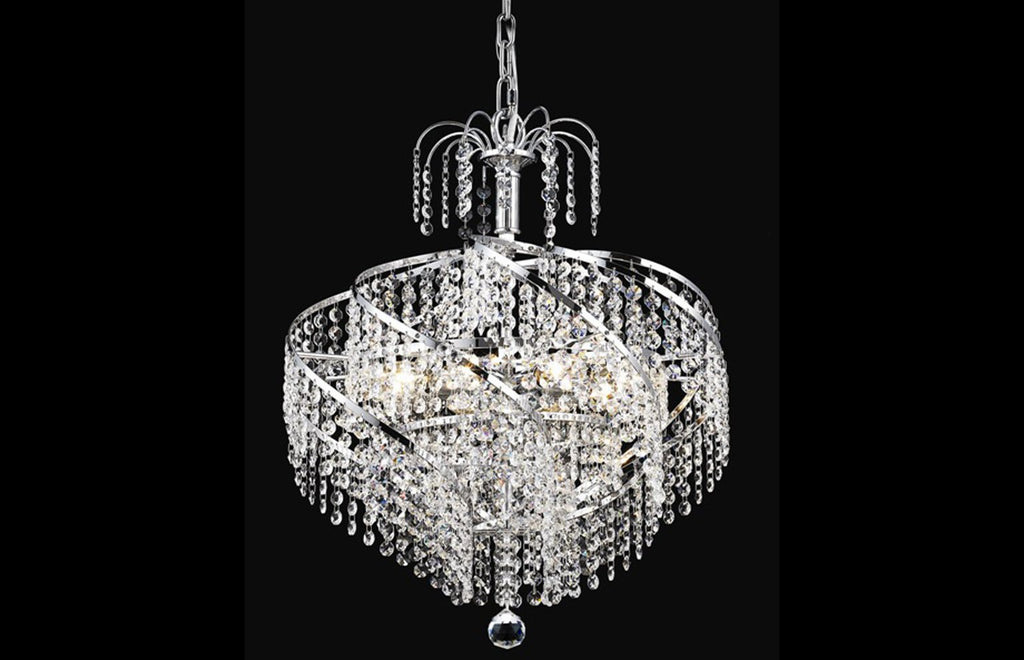 C121-8052D18C/RC - Regency Lighting: Spiral 8 light Chrome Pendant Clear Royal Cut Crystal