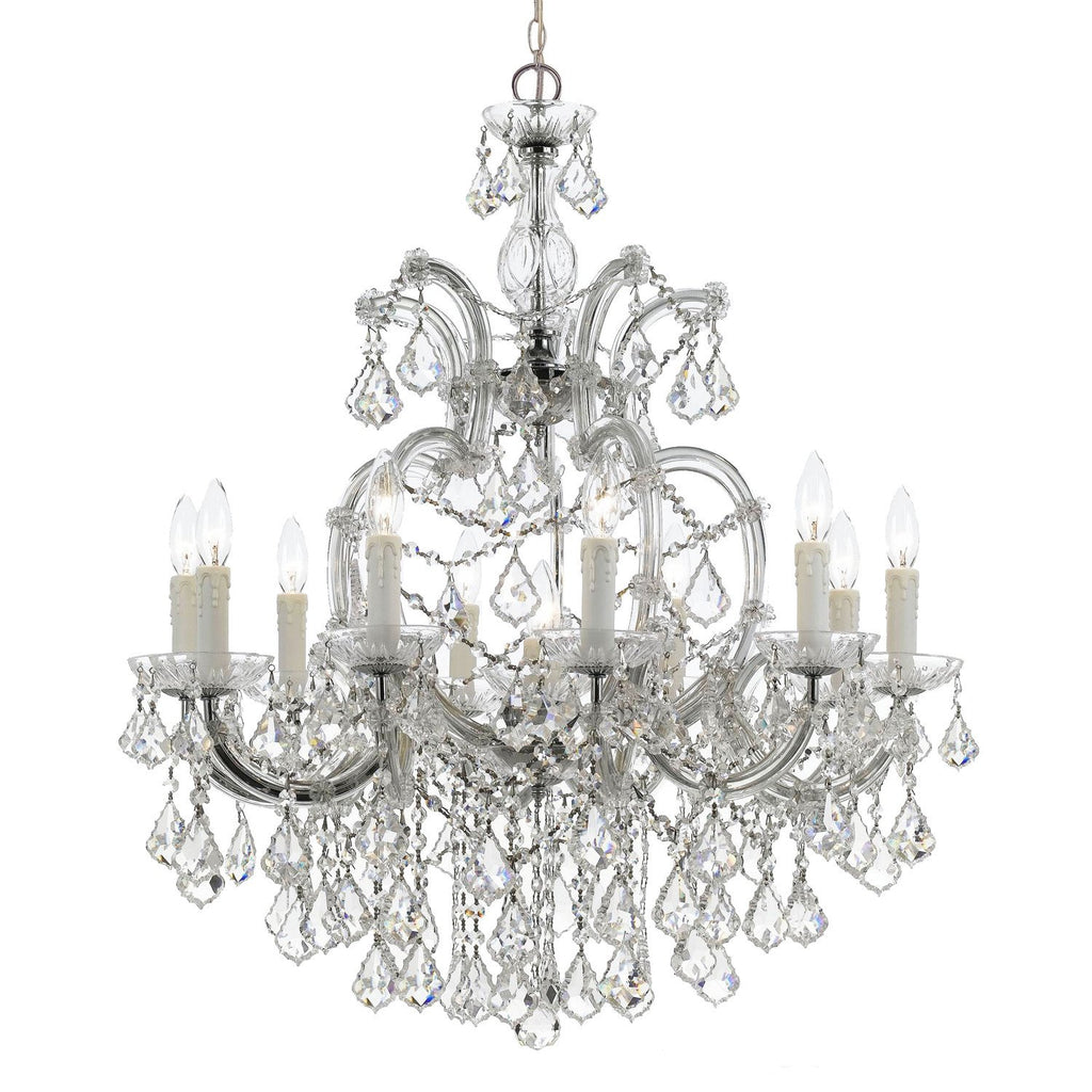 11 Light Polished Chrome Crystal Chandelier Draped In Clear Spectra Crystal - C193-4438-CH-CL-SAQ