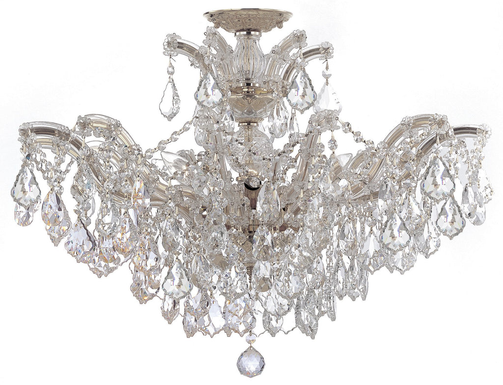 6 Light Polished Chrome Crystal Ceiling Mount Draped In Clear Hand Cut Crystal - C193-4439-CH-CL-MWP_CEILING