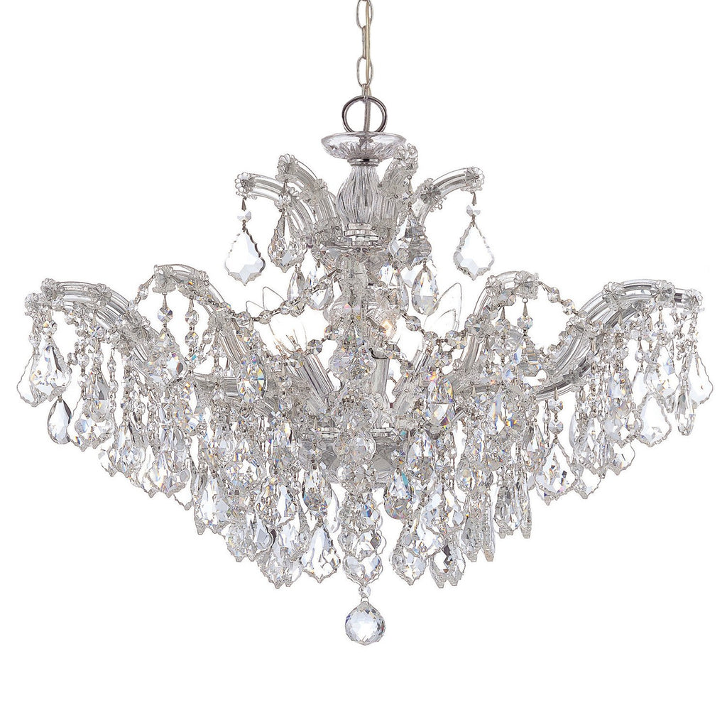 6 Light Polished Chrome Crystal Chandelier Draped In Clear Spectra Crystal - C193-4439-CH-CL-SAQ