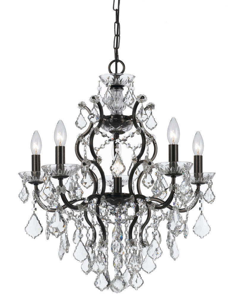 6 Light Vibrant Bronze Modern Chandelier Draped In Clear Spectra Crystal - C193-4455-VZ-CL-SAQ