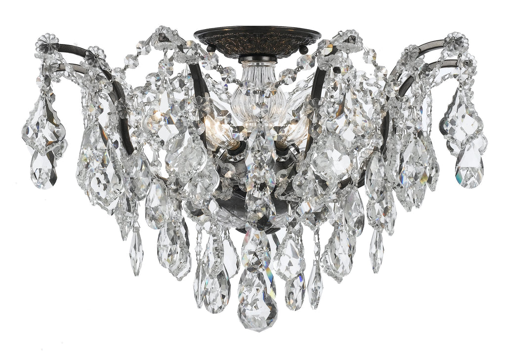 5 Light Vibrant Bronze Modern Ceiling Mount Draped In Clear Hand Cut Crystal - C193-4457-VZ-CL-MWP