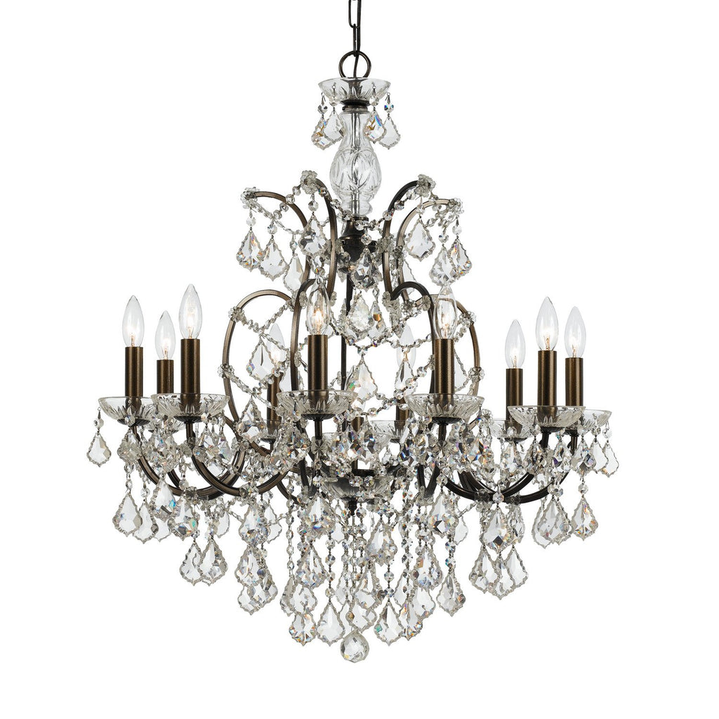 10 Light Vibrant Bronze Modern Chandelier Draped In Clear Spectra Crystal - C193-4458-VZ-CL-SAQ