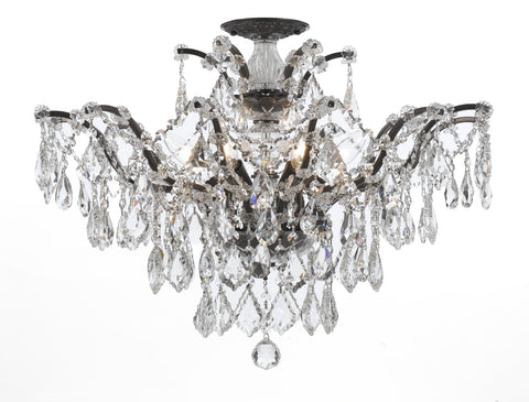 6 Light Vibrant Bronze Modern Ceiling Mount Draped In Clear Hand Cut Crystal - C193-4459-VZ-CL-MWP_CEILING