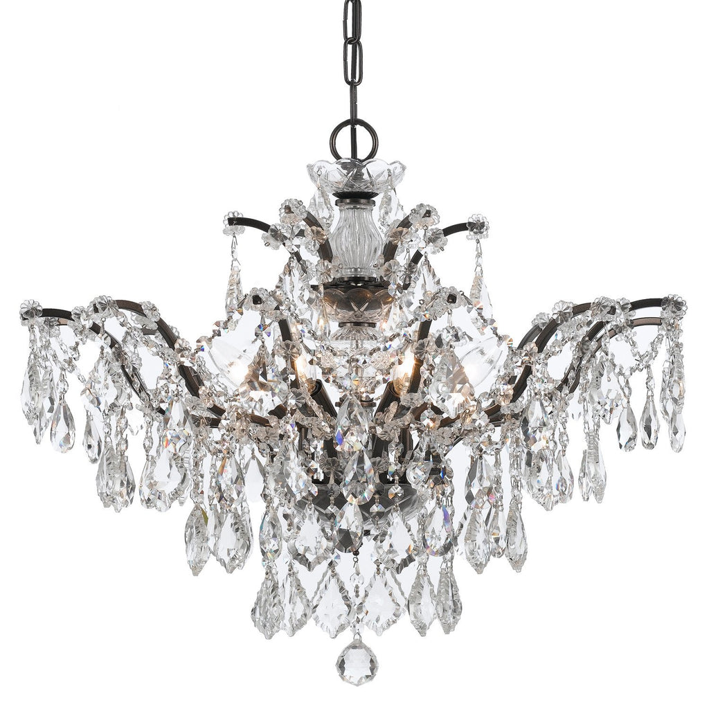 6 Light Vibrant Bronze Modern Chandelier Draped In Clear Spectra Crystal - C193-4459-VZ-CL-SAQ