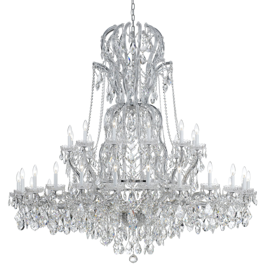 37 Light Polished Chrome Crystal Chandelier Draped In Clear Hand Cut Crystal - C193-4460-CH-CL-MWP
