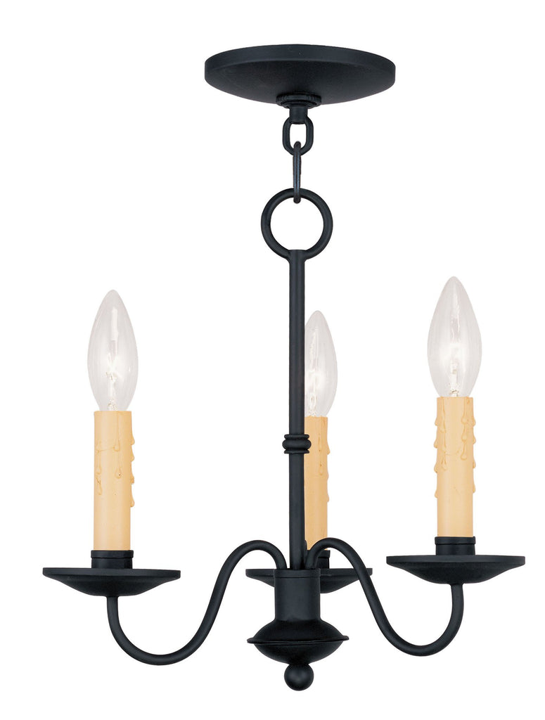 Livex Heritage 3 Light Black Mini Chandelier - C185-4463-04