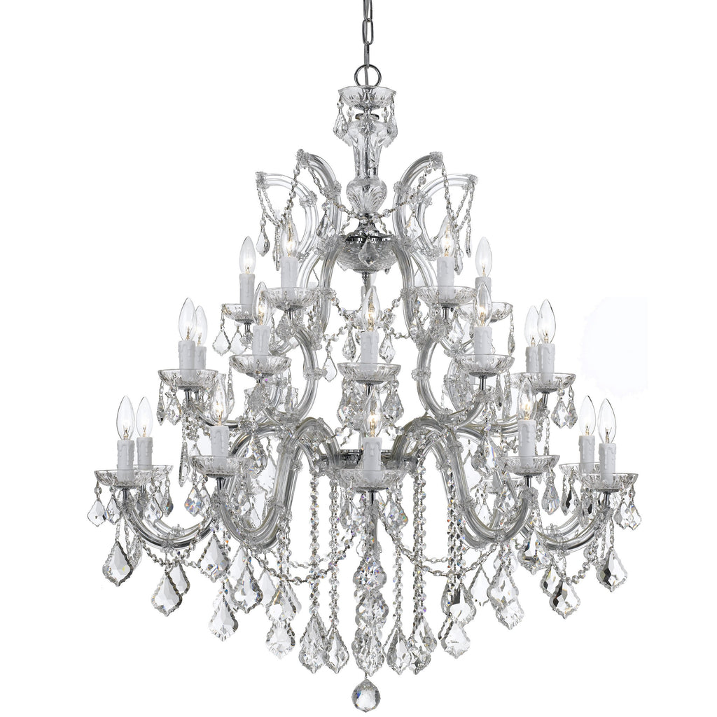 26 Light Polished Chrome Crystal Chandelier Draped In Clear Hand Cut Crystal - C193-4470-CH-CL-MWP