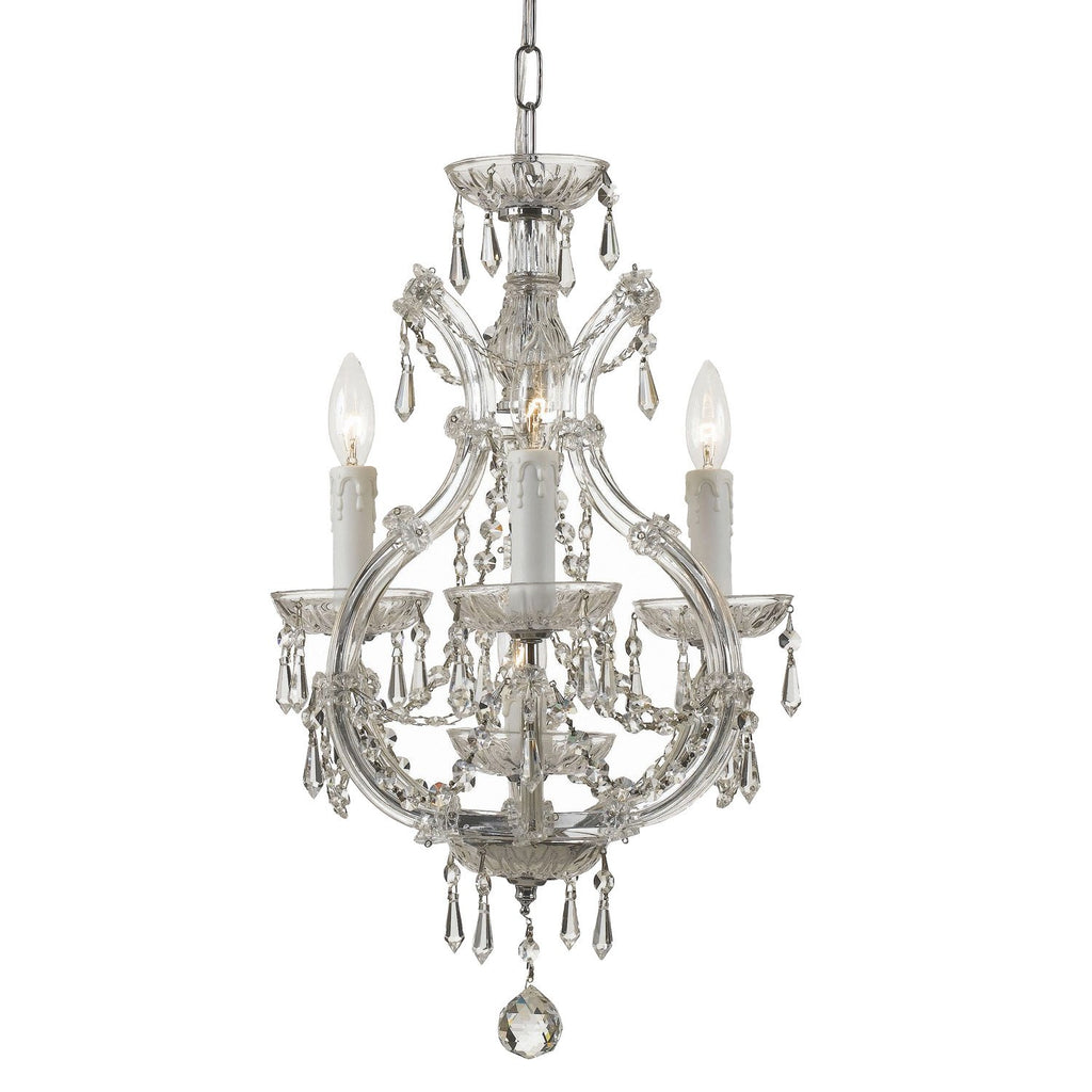 4 Light Polished Chrome Crystal Mini Chandelier Draped In Clear Spectra Crystal - C193-4473-CH-CL-SAQ
