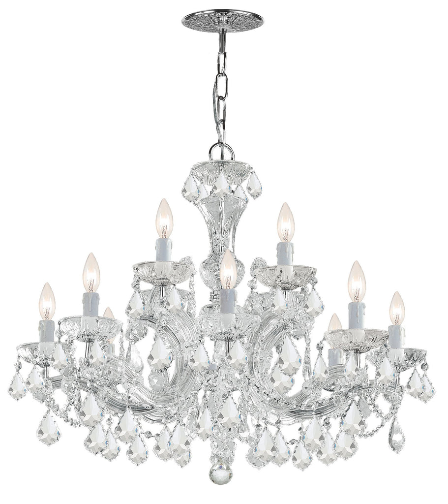 12 Light Polished Chrome Crystal Chandelier Draped In Clear Hand Cut Crystal - C193-4479-CH-CL-MWP