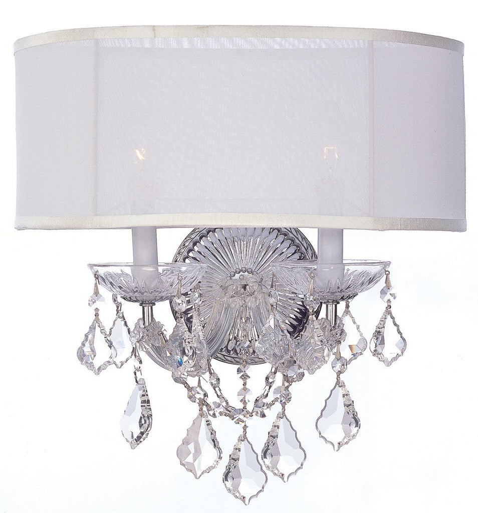 2 Light Polished Chrome Traditional Sconce Draped In Clear Spectra Crystal - C193-4482-CH-SMW-CL-SAQ