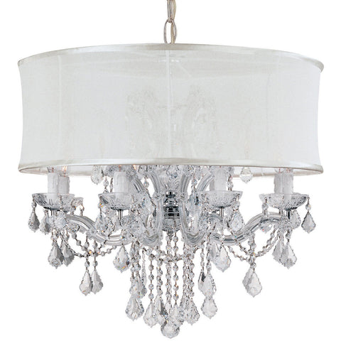 12 Light Polished Chrome Traditional Chandelier Draped In Clear Spectra Crystal - C193-4489-CH-SMW-CLQ