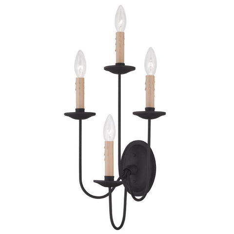 Livex Heritage 4 Light Black Wall Sconce - C185-4530-04