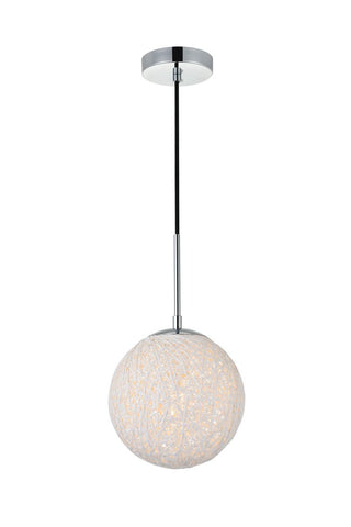 ZC121-LD2232C - Living District: Malibu 1 Light Chrome Pendant With Frosted White Glass