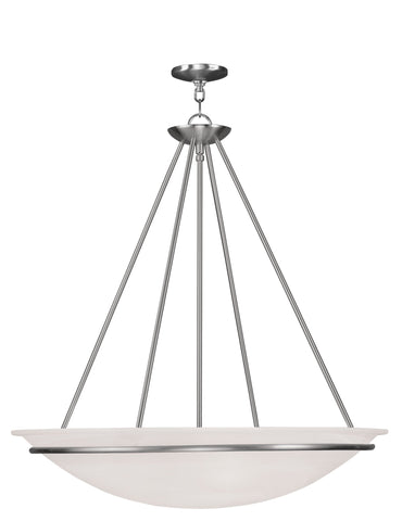 Livex Newburgh 5 Light Brushed Nickel Pendant - C185-4828-91