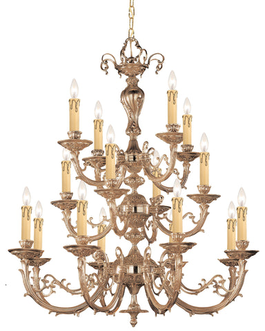 16 Light Olde Brass Crystal Chandelier - C193-490-OB