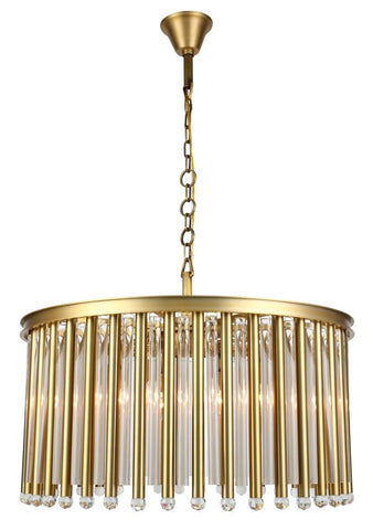 ZC121-1140D32BB - Urban Classic: Maxwell 8 light Burnished Brass Chandelier Clear Royal Cut Crystal