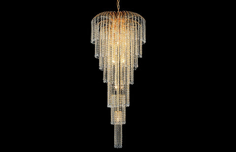 C121-6801G25G/EC - Regency Lighting: Falls 11 light Gold Chandelier Clear Elegant Cut Crystal