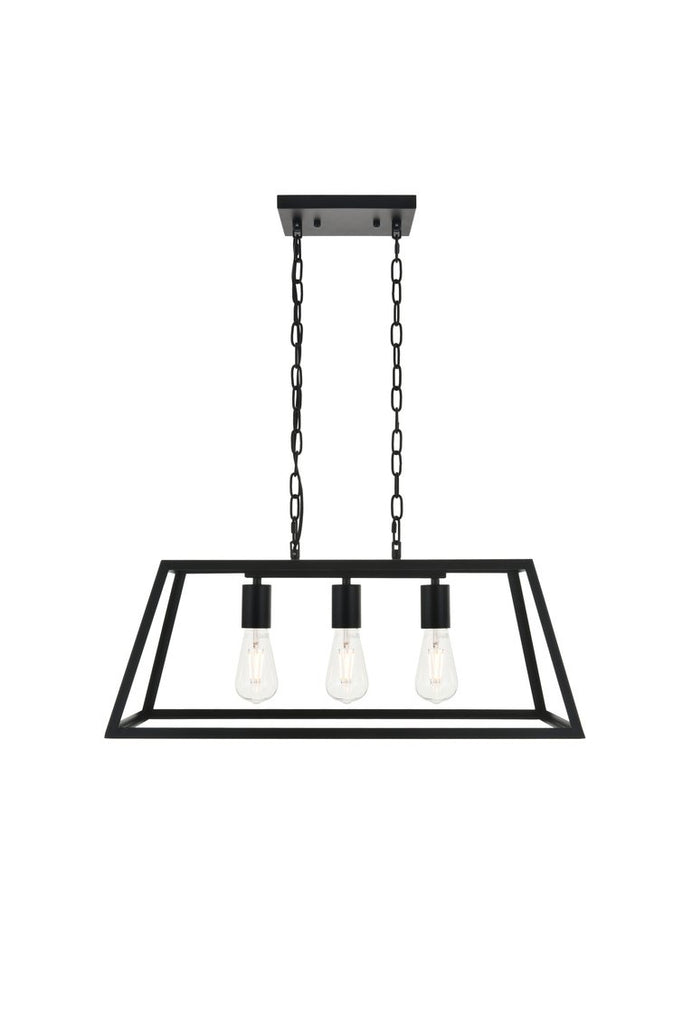 ZC121-LD4061D25BK - Living District: Resolute 3 light black Pendant