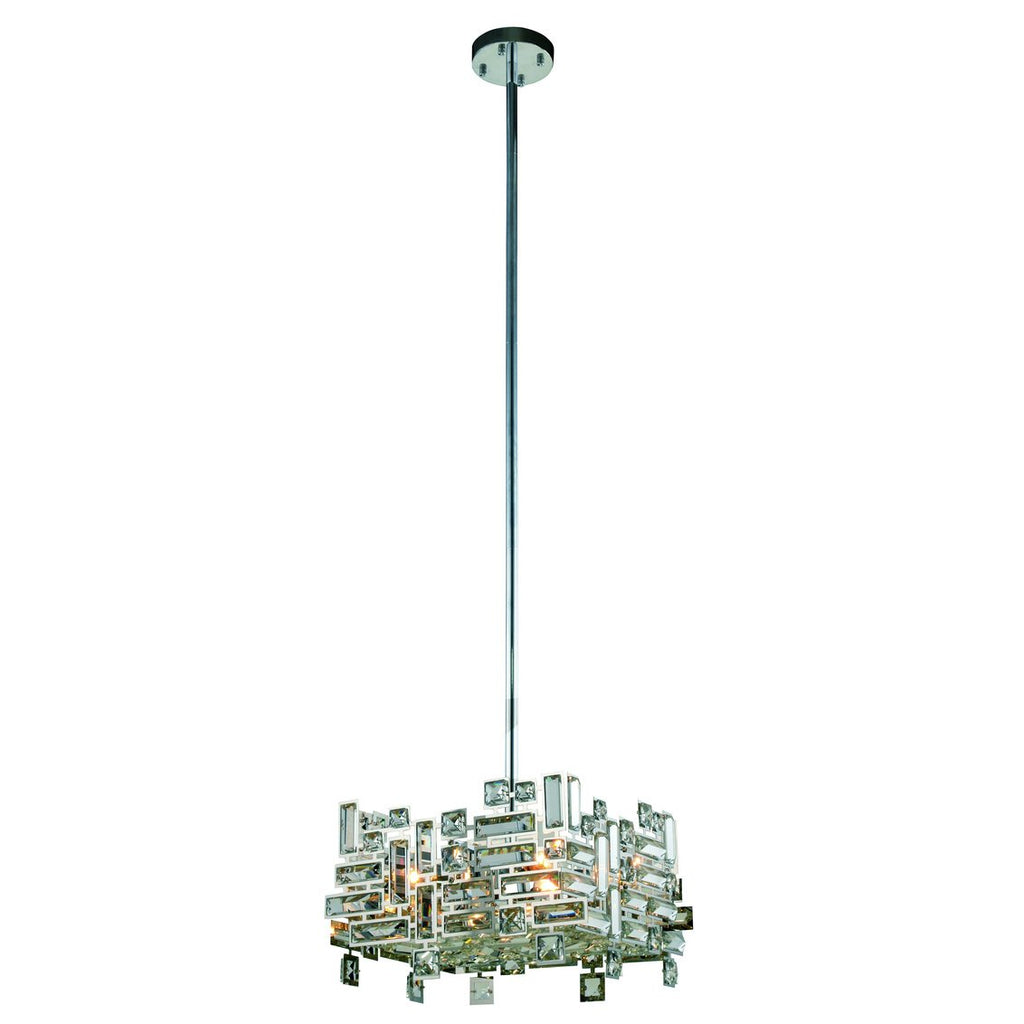 C121-2100D14C/RC - Regency Lighting: Picasso 4 light Chrome Pendant Clear Royal Cut Crystal