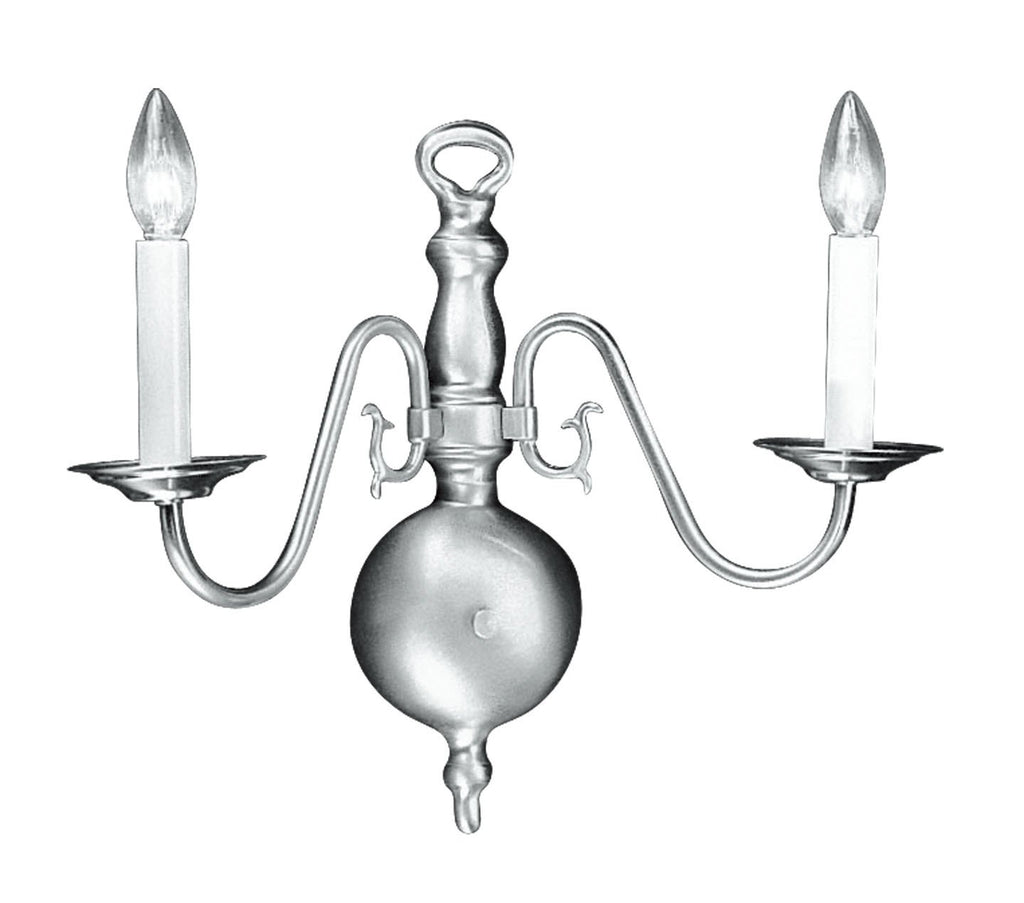Livex Williamsburgh 2 Light Brushed Nickel Wall Sconce - C185-5002-91