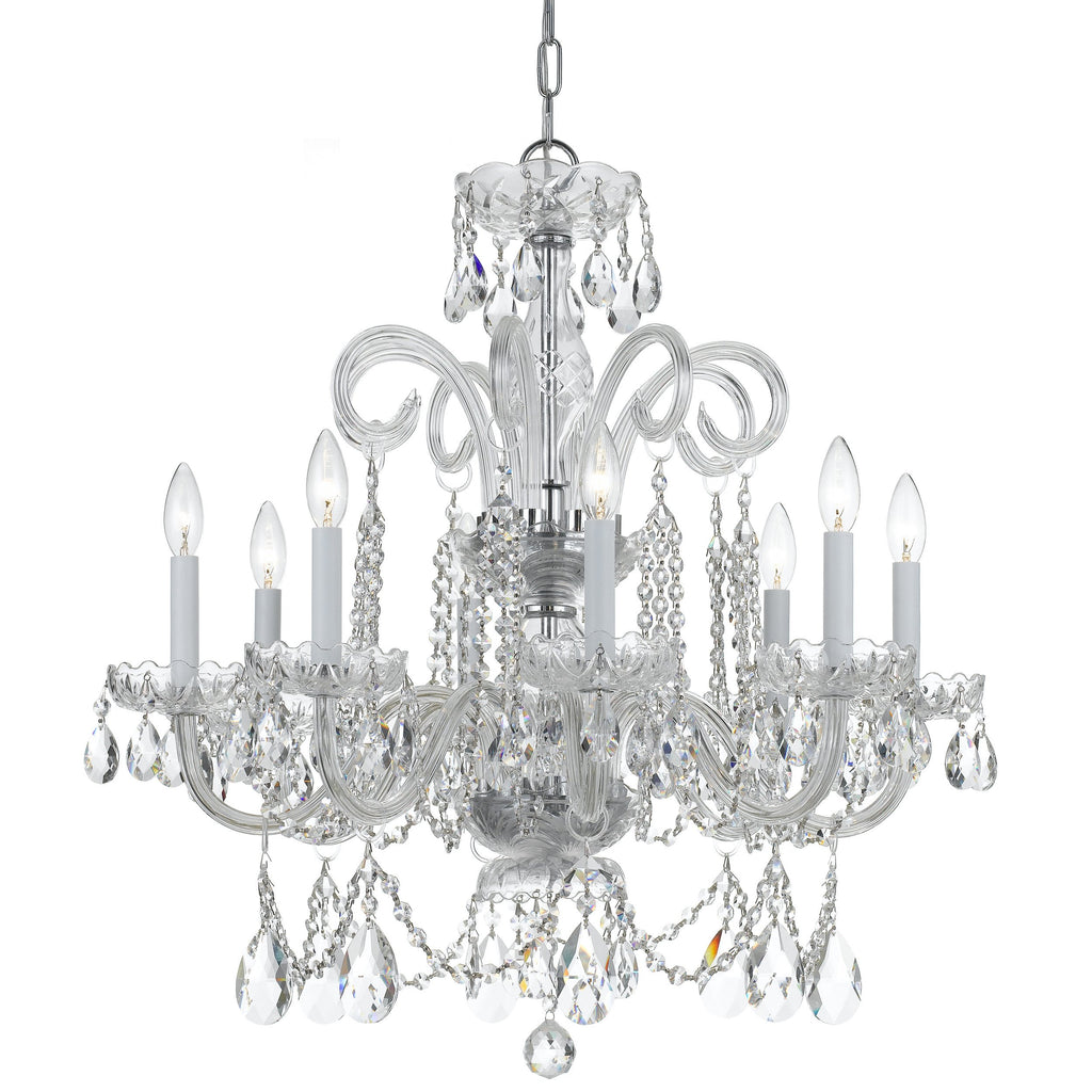 8 Light Polished Chrome Crystal Chandelier Draped In Clear Hand Cut Crystal - C193-5008-CH-CL-MWP