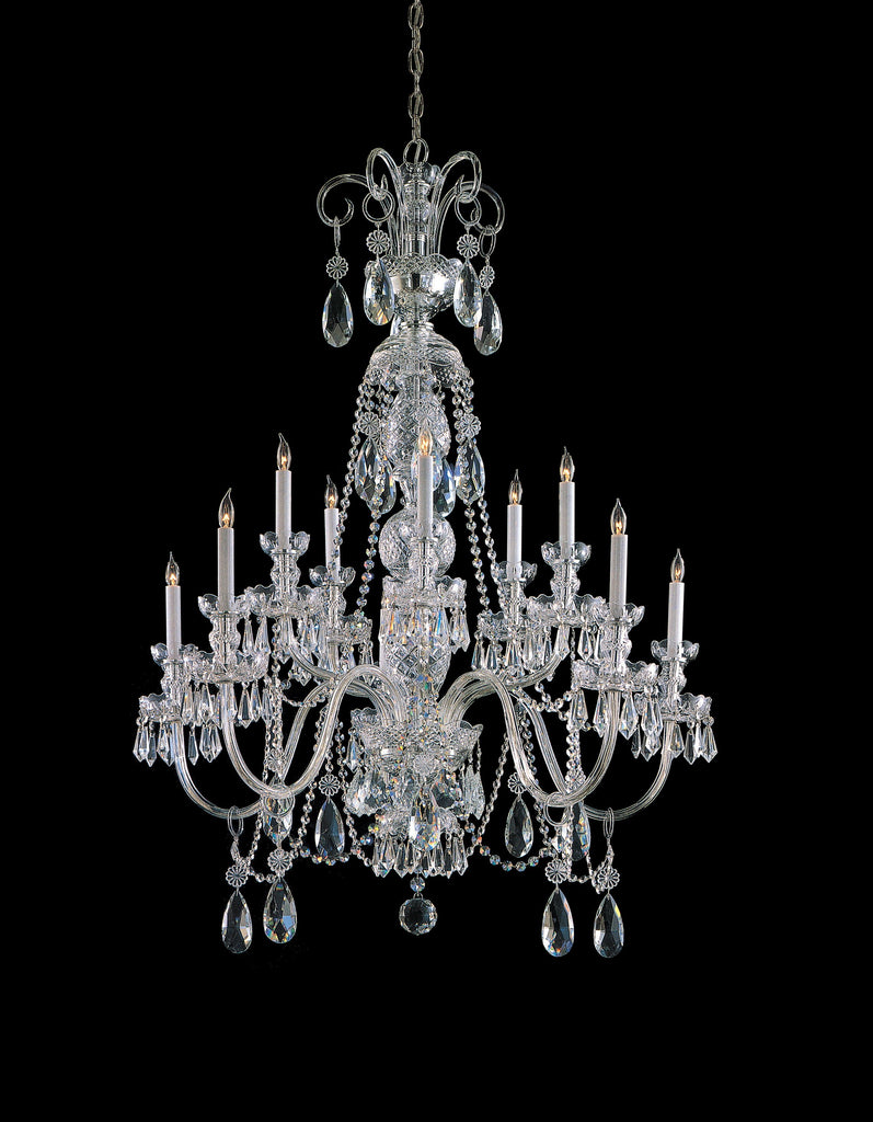 10 Light Polished Chrome Crystal Chandelier Draped In Clear Hand Cut Crystal - C193-5020-CH-CL-MWP