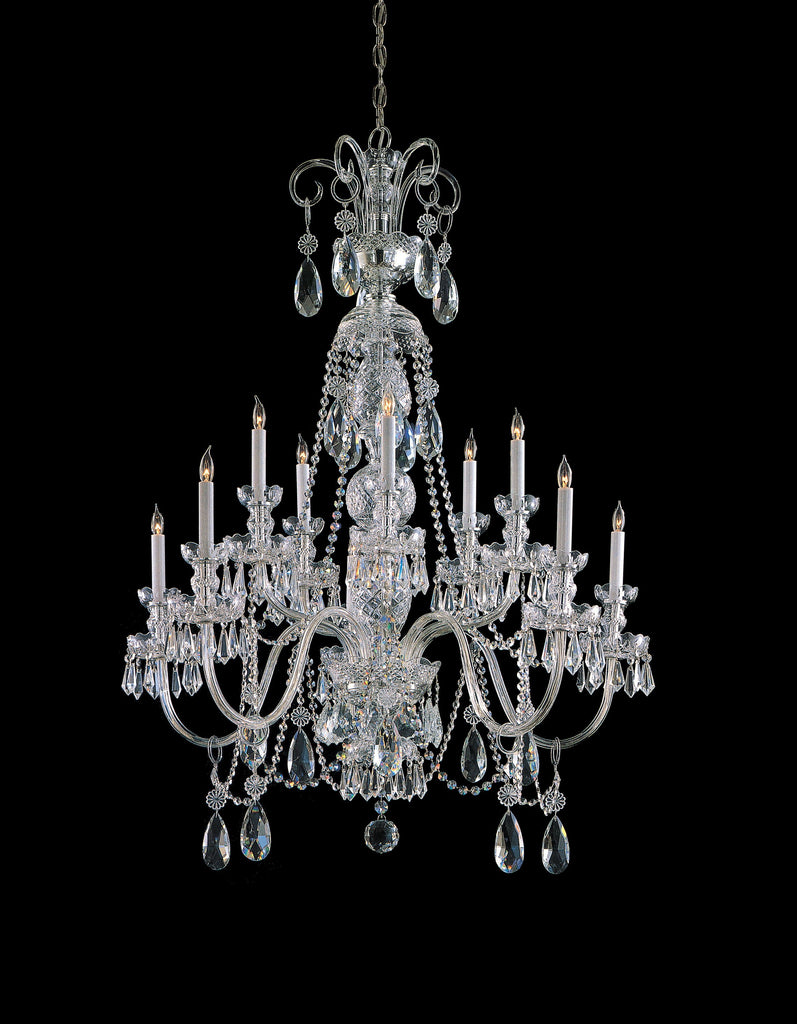 10 Light Polished Chrome Crystal Chandelier Draped In Clear Spectra Crystal - C193-5020-CH-CL-SAQ