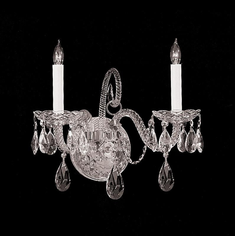 2 Light Polished Chrome Crystal Sconce Draped In Clear Hand Cut Crystal - C193-5042-CH-CL-MWP